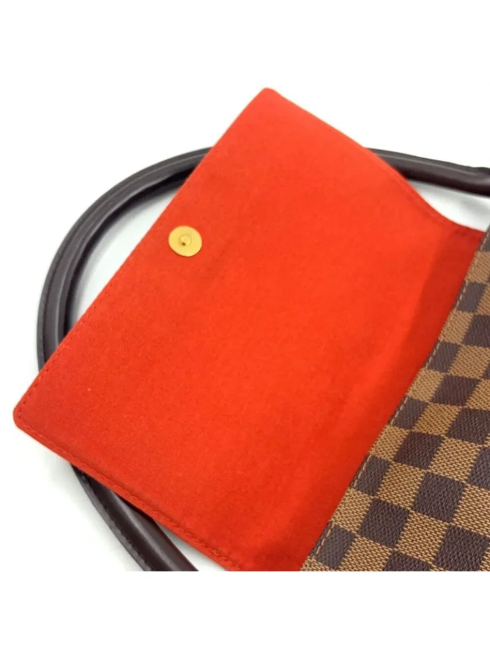 Louis Vuitton Mini Looping Damier Ebene Leather Brown Handbag Gold